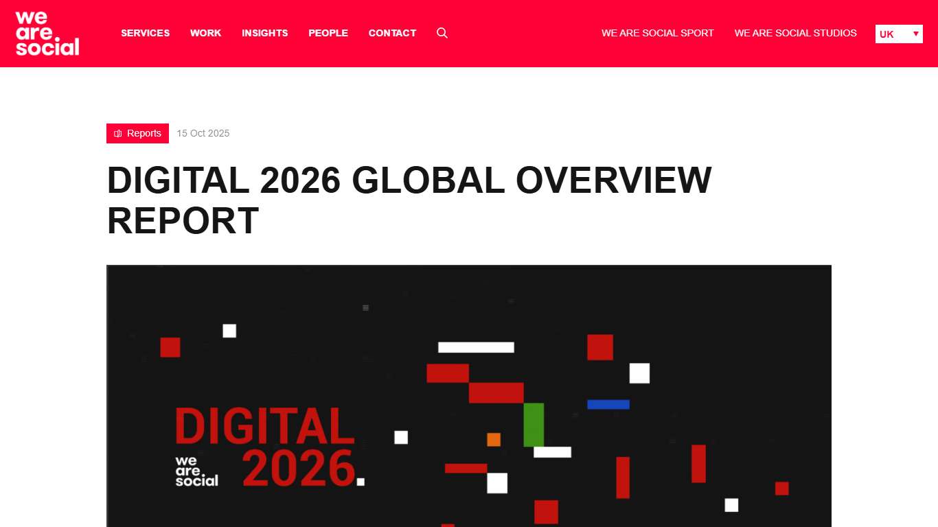 Digital 2026 Global Overview Report - We Are Social UK